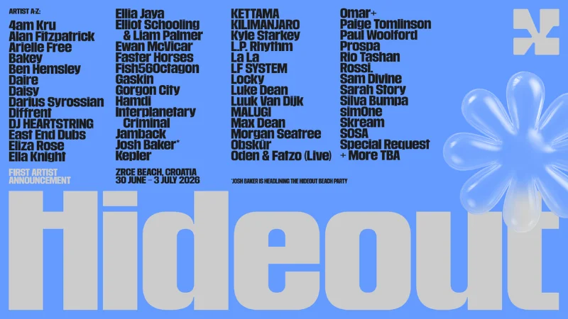 Hideout Festival 2026 Zrće Pag Hrvatska – lineup, boat party, open-air klubovi
